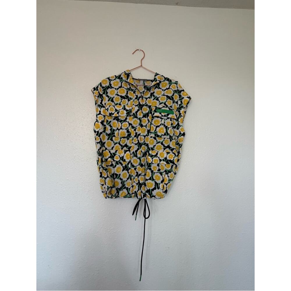 Diane Von Furstenberg target collab Yellow Floral Short-Sleeve Button Vest - Picture 2 of 7